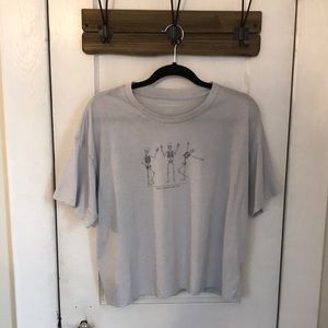 Distressed Cropped Graphic Tee